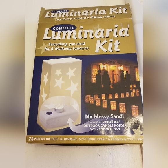 NIB Complete Luminaria Kit 6 Walkway Lanterns Outdoor Candke Holder 24 PC Kit - Picture 2 of 12